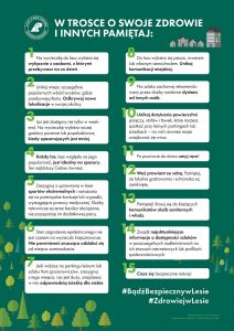 spacer w lesie w trakcie pandemii wirusa